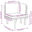 Ogrodowe siedzisko narożne z poduszkami, lite drewno akacjowe