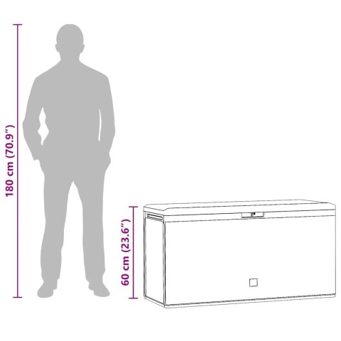 Skrzynia ogrodowa, brązowa, 114 x 47 x 60 cm