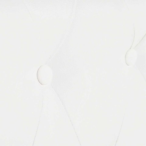 Sofa 3-osobowa w stylu Chesterfield, sztuczna skóra, biała