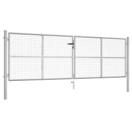 Brama ogrodowa ocynkowana stalowa 415x125 cm srebrna