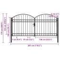 Brama ogrodzeniowa, podwójna, zaokrąglona, stal, 300x125 cm