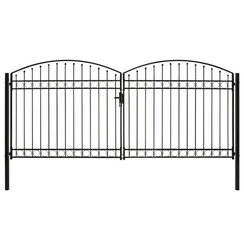 Brama ogrodzeniowa, podwójna, zaokrąglona, stal, 400x200 cm