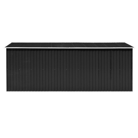 Szopa ogrodowa, 257 x 489 x 181 cm, metal, antracytowa