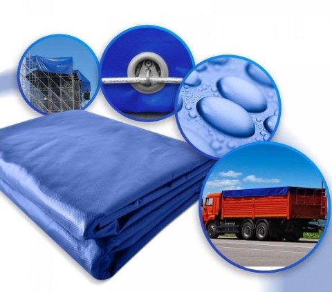 JAGO Plandeka 650 g/m², aluminiowe oczka, niebieska, 4 x 5 m