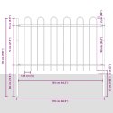 Szare Ogrodzenie z Łukiem 10,2x1 m Stalowe