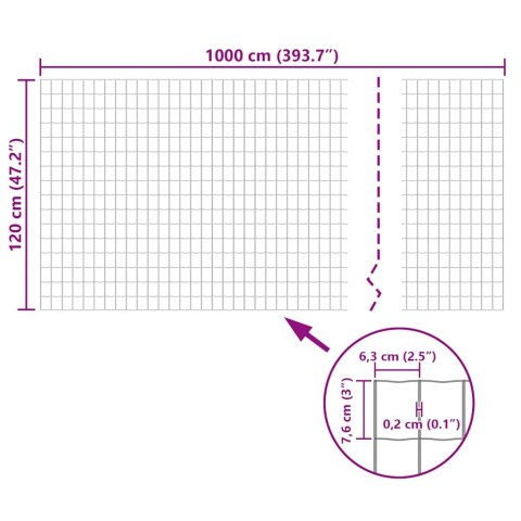 Euro ogrodzenie, stalowe, 10 x 1,2 m, zielone