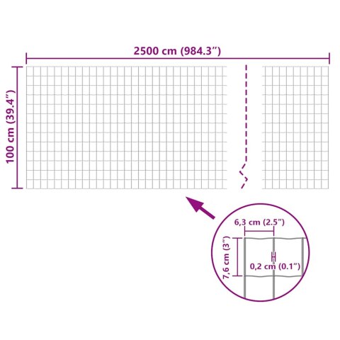 Euro ogrodzenie, stalowe, 25 x 1,0 m, zielone
