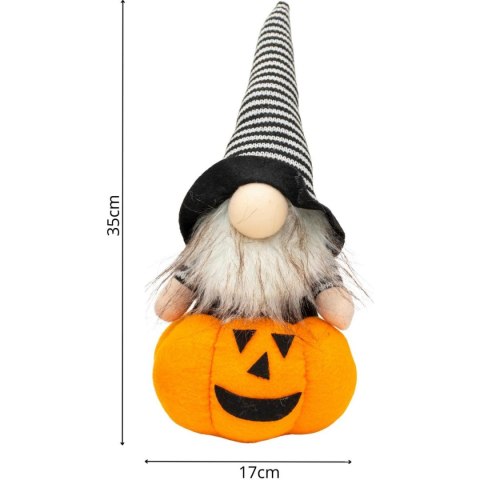 FIGURKA DEKORACYJNA NA DYNI 35CM LED HALLOWEEN POMARAŃCZOWY