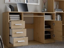BIURKO DELTA DĄB ARTISAN 120 Cm 3 Szuflady Szafka Półki Do Biura Pokoju Na Laptop