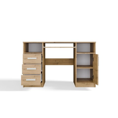 BIURKO DELTA DĄB ARTISAN 120 Cm 3 Szuflady Szafka Półki Do Biura Pokoju Na Laptop