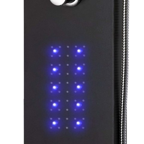 Panel prysznicowy, aluminiowy, czarny, 20x44x130 cm