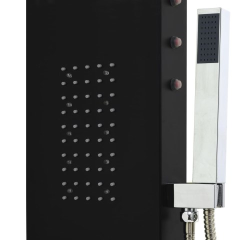 Panel prysznicowy, aluminiowy, czarny, 20x44x130 cm