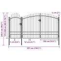 Brama ogrodzeniowa, stalowa, 2,45 x 4 m, czarna