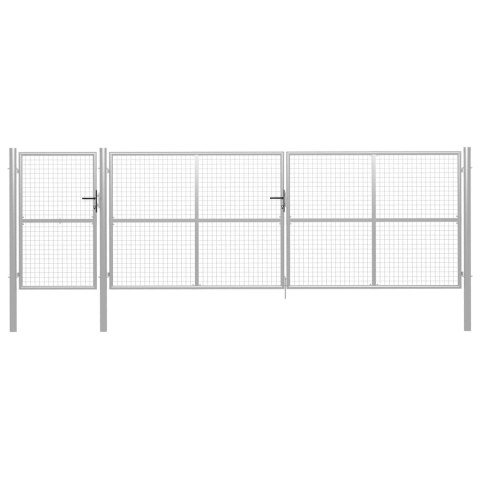 Brama ogrodzeniowa, stalowa, 500 x 150 cm, srebrna