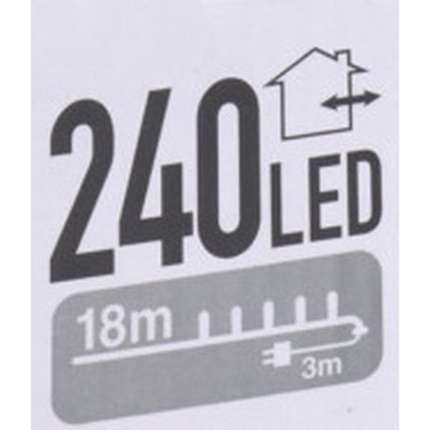 LAMPKI CHOINKOWE ŁAŃCUCH ŚWIETLNY 240 LED ZIMNY BIAŁY