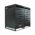 Metalowy schowek na 2 kosze na śmieci, antracyt 132×116×80cm