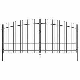 Brama dwuskrzydłowa z grotami, 400 x 225 cm