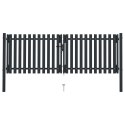Dwuskrzydłowa brama ogrodzeniowa, stal, 306x150 cm, antracytowa