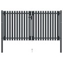 Dwuskrzydłowa brama ogrodzeniowa, stal, 306x150 cm, antracytowa