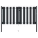 Dwuskrzydłowa brama ogrodzeniowa, stal, 306x150 cm, antracytowa