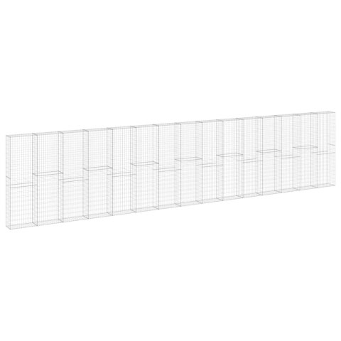 Murek gabionowy z pokrywami, galwanizowana stal, 900x30x200 cm