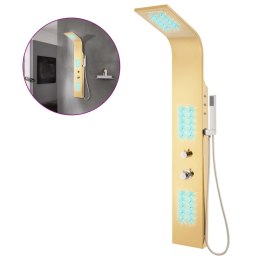 Panel prysznicowy, stal nierdzewna 201, złoty, zakrzywiony