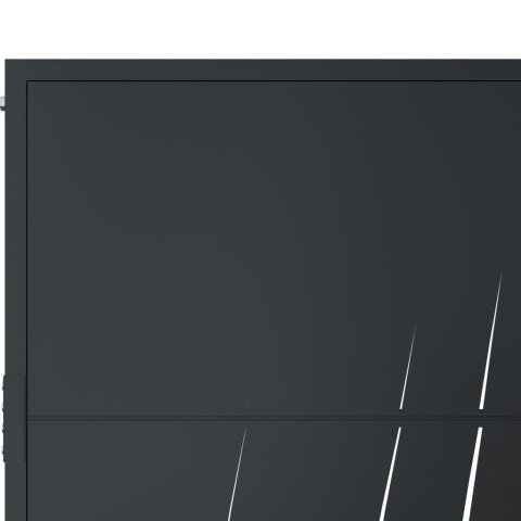 Furtka ogrodowa, antracytowa, 105x180 cm, stal, motyw trawy