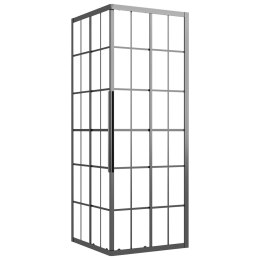 Kabina prysznicowa, mrożone szkło ESG, 70x70x180 cm, czarna