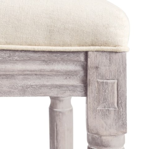 Stołki barowe, 2 szt., białe, len