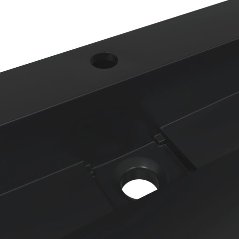 Umywalka, 120x46x11cm, kompozyt mineralny/marmurowy, czarny mat