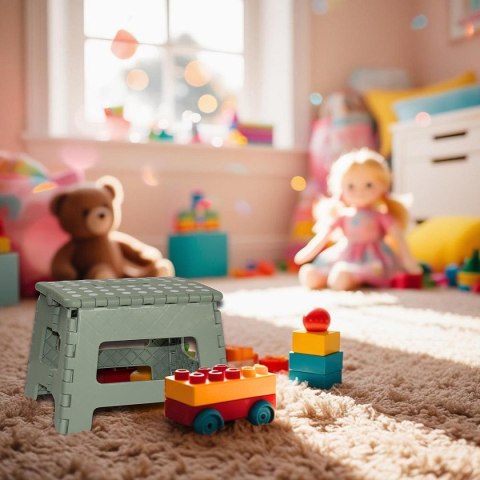 STOŁEK TABORET ANTYPOŚLIZGOWY SKŁADANY ZIELONY