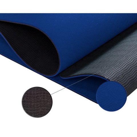 Mata do jogi fitness antypoślizgowa 190×100×0,6cm, niebieska