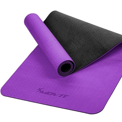 Mata do jogi fitness antypoślizgowa 190×100×0,6cm, fioletowa