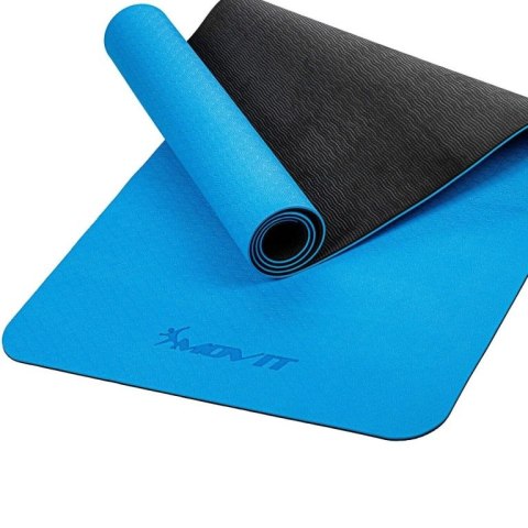 Mata do jogi fitness antypoślizgowa 190×100×0,6cm, niebieska