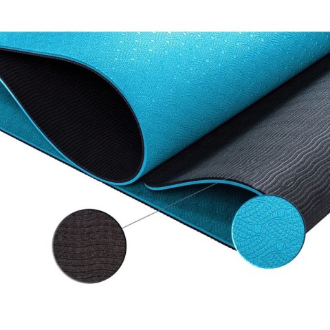 Mata do jogi fitness antypoślizgowa 190×100×0,6cm, niebieska