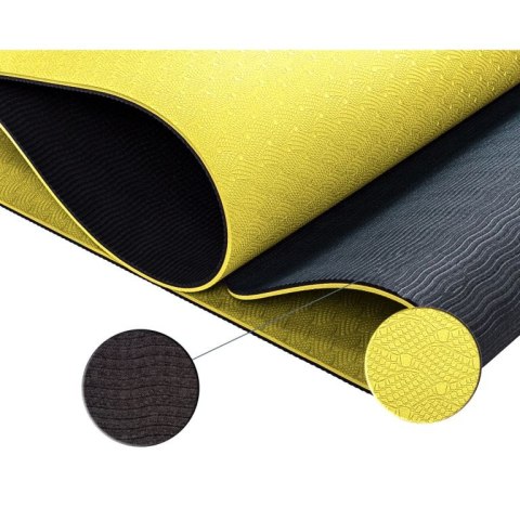 Mata do jogi fitness antypoślizgowa 190×100×0,6cm, żółta