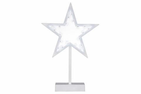 Świąteczna dekoracja - gwiazda na stojaku, 38 cm,20 LED