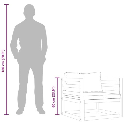 Krzesło ogrodowe z ciemnoszarymi poduszkami, drewno akacjowe