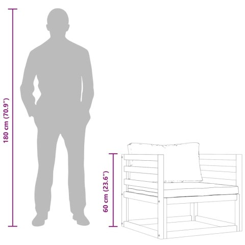 Krzesło ogrodowe z kremowymi poduszkami, lite drewno akacjowe