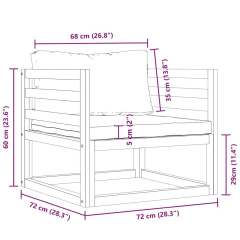 Krzesło ogrodowe z kremowymi poduszkami, lite drewno akacjowe