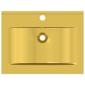 Umywalka z przelewem, 60 x 46 x 16 cm, ceramiczna, złota