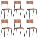Krzesła do jadalni, 6 szt., brązowe, sklejka
