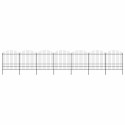 Ogrodzenie ogrodowe z włócznią, stalowe, 1248 x 200 cm, czarne