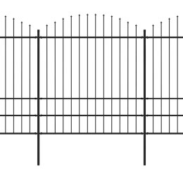 Ogrodzenie ogrodowe z włócznią, stalowe, 1248 x 200 cm, czarne