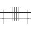 Ogrodzenie ogrodowe z włócznią, stalowe, 1603,5x100 cm, czarne