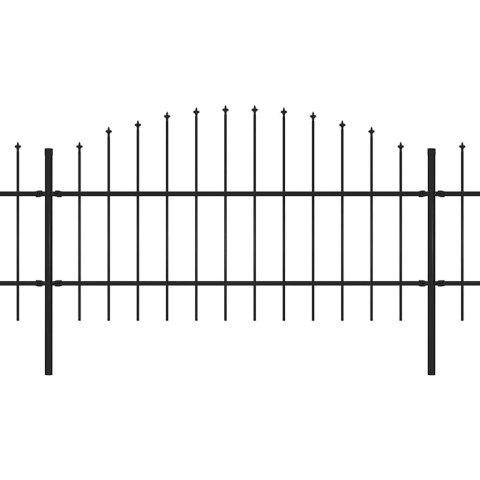 Ogrodzenie ogrodowe z włócznią, stalowe, 1603,5x100 cm, czarne