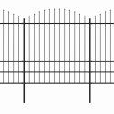 Ogrodzenie ogrodowe z włócznią, stalowe, 1603,5x200 cm, czarne