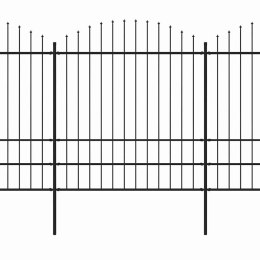 Ogrodzenie ogrodowe z włócznią, stalowe, 1603,5x200 cm, czarne