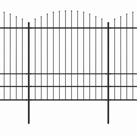 Ogrodzenie ogrodowe z włócznią, stalowe, 1603,5x200 cm, czarne