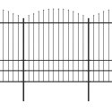 Ogrodzenie ogrodowe z włócznią, stalowe, 1781,5 x 200 cm, czarne